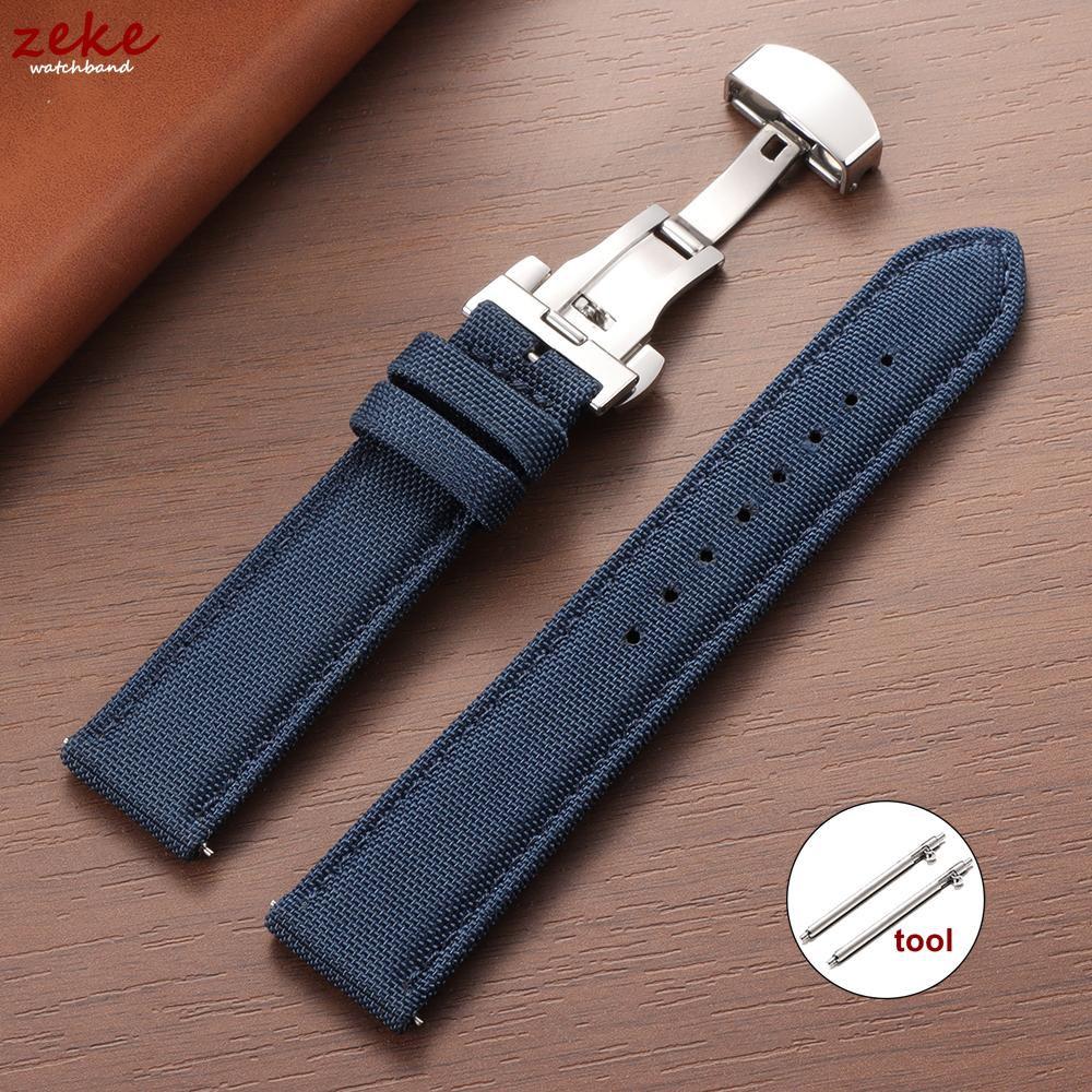

Нейлоновый ремешок для часов с быстрой фиксацией 20 мм 22 мм, ремешок с застежкой-бабочкой для Omega, для Seiko, мужской и женский ремень 22mm синий