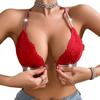 Halter Neck Silver Thread Lace Plus Size Sexy Push Up Bra