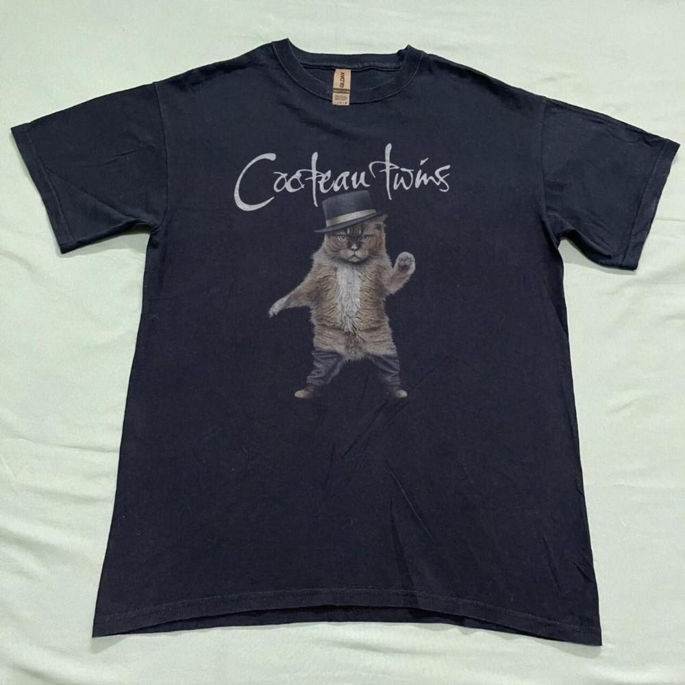 Cocteau Twins cat rock band short sleeve classic black shirt Unisex T-Shirt XXXL
