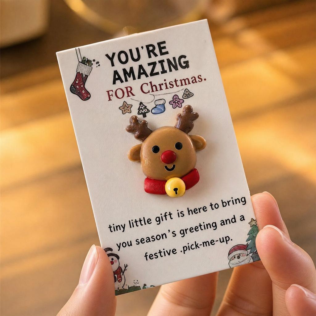 Christmas Series Resin Pocket Hug Holiday Greeting Card for and Family