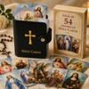 Catholic Faux Leather Holy Card Holder with Snap Closure Versatile Prayer Cards Holders for Religious Confirmation Baptism Gift