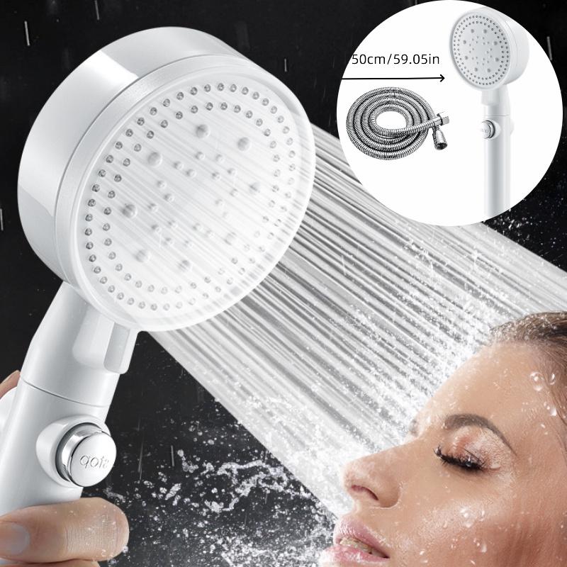 Abs Handheld Showerhead With Powerful Water Pressure And Five Spray Modes For Bathroom