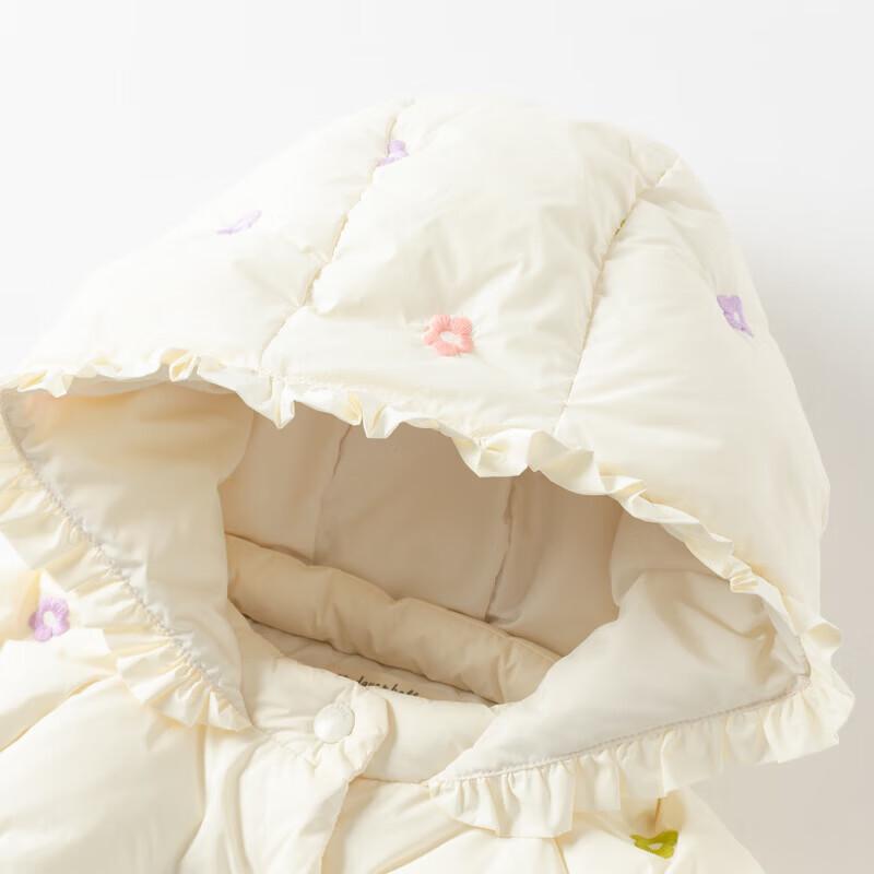 DAVE&BELLA Girls' Hooded Mid-Length Down Jacket