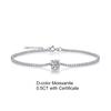 100% 925 Sterling Silver Tennis Bracelet Adjustable  5MM 0.5ct Moissanite Emerald Cubic Zirconia  Charm Bracelet for Women Gift