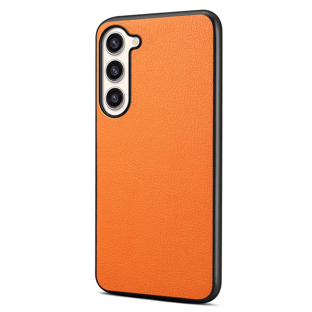 For Samsung Galaxy S23+ Slim Case Calf Texture PU+PC+TPU Phone Cover