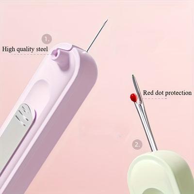 2 In 1 Easy Threader Sewing Needle Threading Tool for Elderly Multifunction Hand Sewing Tool with Built-in Thread Cutter Ripper