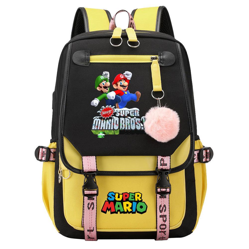 Super Printed Usb Teen Student School Bag Men'S And Women'S Casual Webbing Flip Backpack