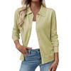 Cardigan da Donna a Manica Lunga con Collo a Revers, Top Versatile Colorato Slim Fit per l'Uso Quotidiano