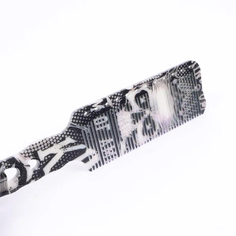 Skull Graffiti Fine Cutting Comb Antistatic Wide Tooth Clipper Comb Barber Flat Top Hairdressing Comb Curly Hair Salon Tools