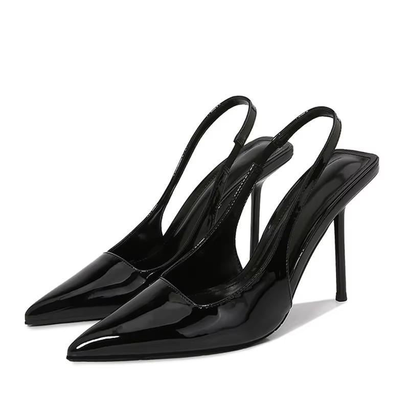 Spring Elegant Pointed Toe Women Pumps Thin Heels Hollow Out Mules Party Shoes Dress Sandals Mujer