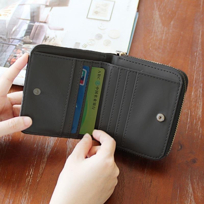 Women Short Wallets PU Leather Female Purse Plaid Cardholder Wallet Fashion Small Women Zipper Wallet With Purse