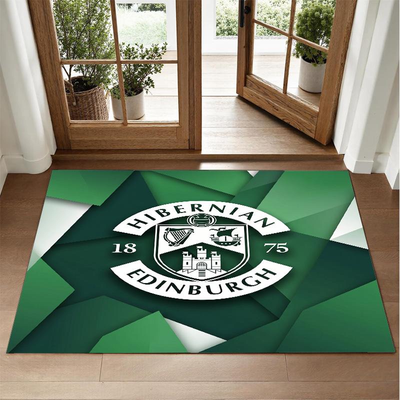 Hibernian FC Design Crystal Velvet Rug Soft Decorative Mat for Bedroom Entrance