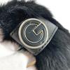 GUCCI 185746 G logo Fur tippet  Scarf fur Black