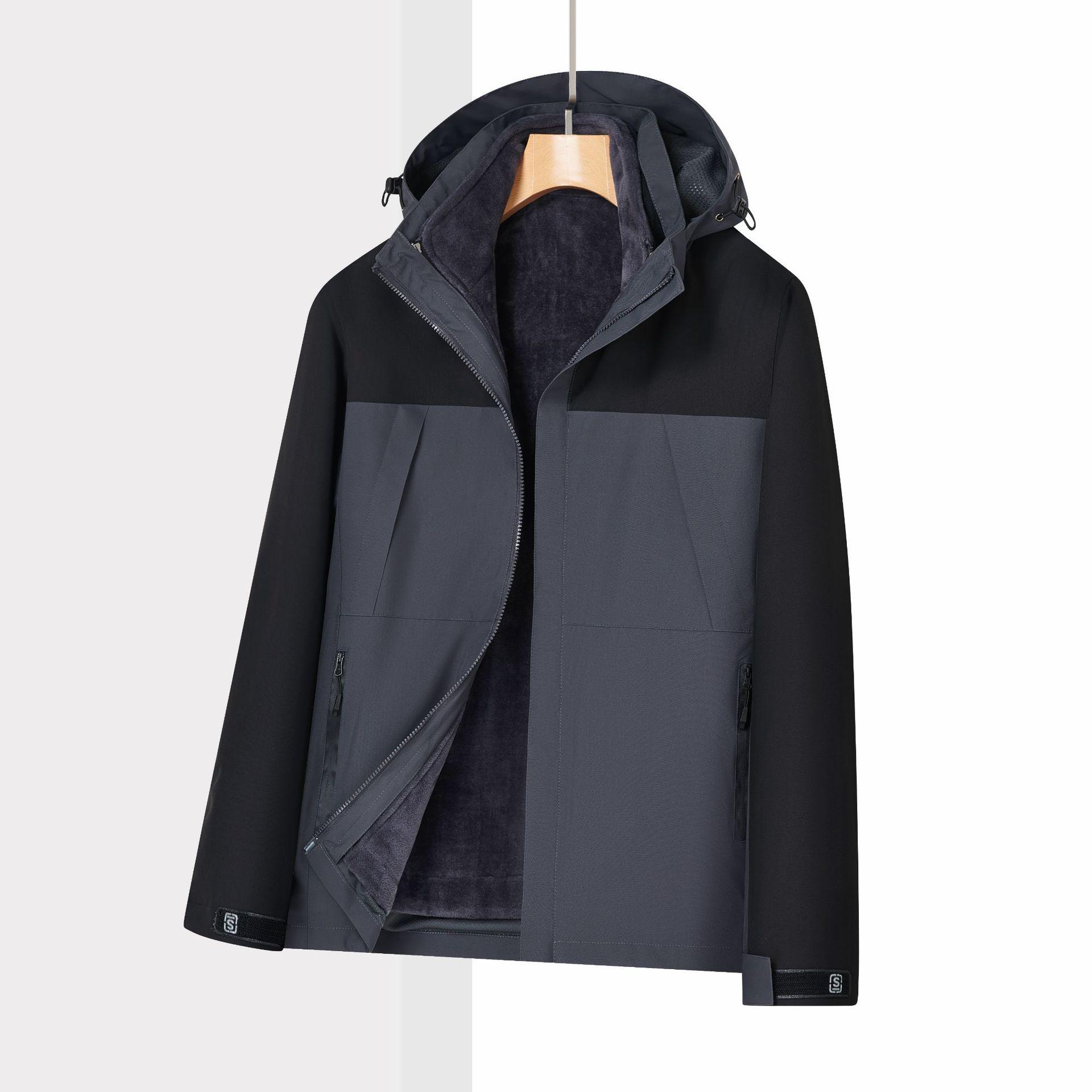 

Мужской и женский флисовый 3-в-1 ветрозащитный водонепроницаемый костюм для альпинизма и катания на лыжах XL