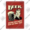 Putuo Decor Funny Beer Metal Sign Vintage Plaque Tin Sign Alcohol Drinker Sign for Bar Pub Club Man Cave Kitchen Wall Decoration