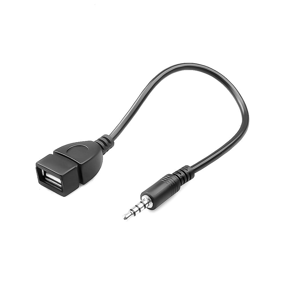 Adattatore Aux Usb Spina Jack Audio AUX Maschio Nero Da 3.5mm A Adattatore Cavo Convertitore USB 2.0 Femmina Adattatore Usb Aux