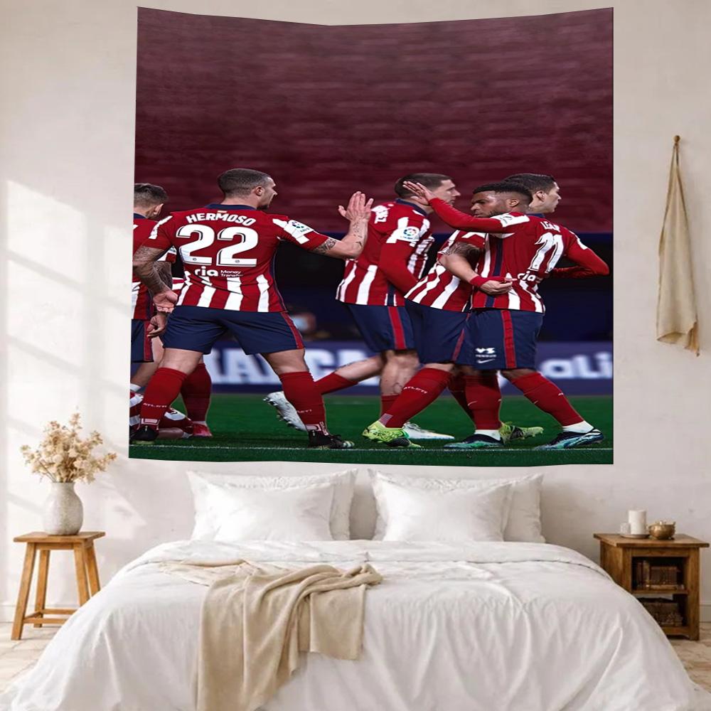 Dekoracja Ścienna Atletico Madryt Gobelin Sztuka Na Pamięć o Zwierzęciu Urodziny Wesele Tło Imprezy Rodzinny Prezent