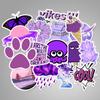 50Pcs Cartoon Purple Stickers Diy Suitcase Laptop Guitar Bicycle Car Decals