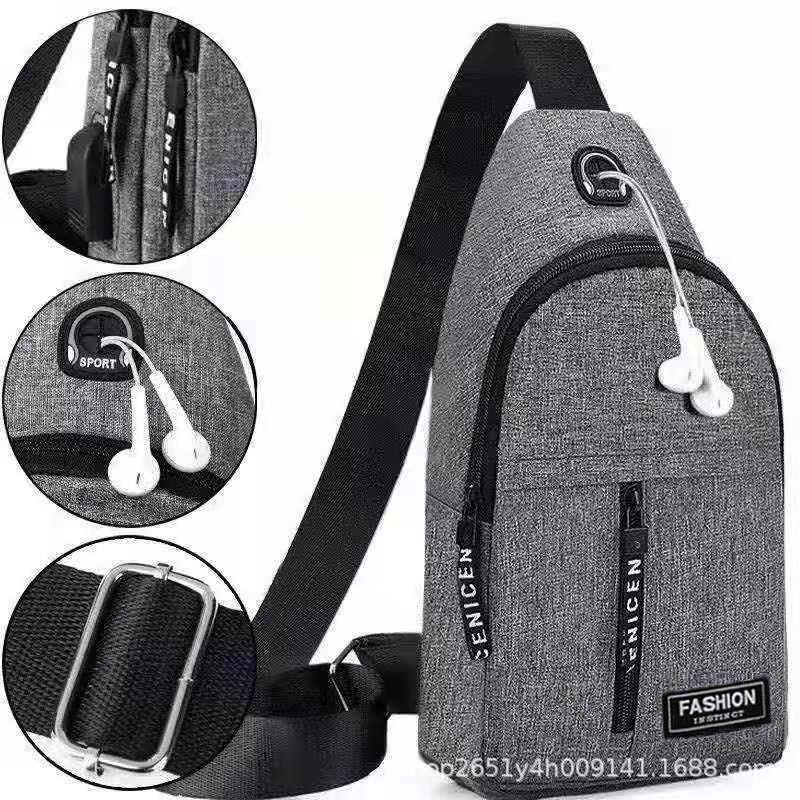 [Same-Day Delivery] Fashion Trend Shoulder Messenger Bag Men'S Large-Capacity Leisure Sports Men'S Bag Breast Bag Heat