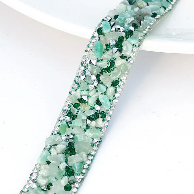 1yard/roll Self-Adhesive Rhinestone Trim Tape 2cm Wide Colorful Crystal Decor for Bridal Dress/Phone DIY Craft Sewing Accessory