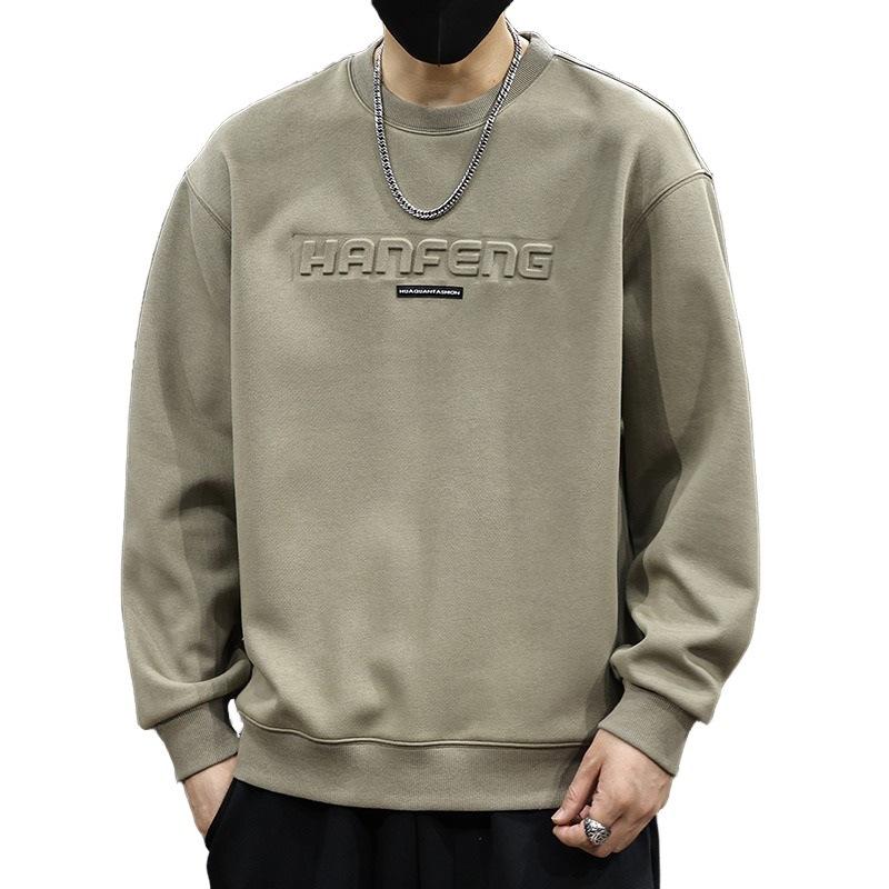 Maglione Trend Primavera e Autunno Uomo Stampa Alfabeto Tendenza Lento Casual Versatile Maglione Girocollo da Uomo