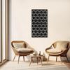 Modern Geometric Laser-Cut Privacy Screen Panel, Decorativ Room Divider, Garden Patio Fence Partition, Black Steel Mesh Design