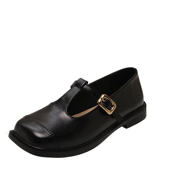 

Ретро маленькие кожаные туфли женские в британском стиле 2025 весна и осень новые корейская версия в стиле колледжа повседневные на толстом каблуке Мэри Джейн одинарные туфли 35