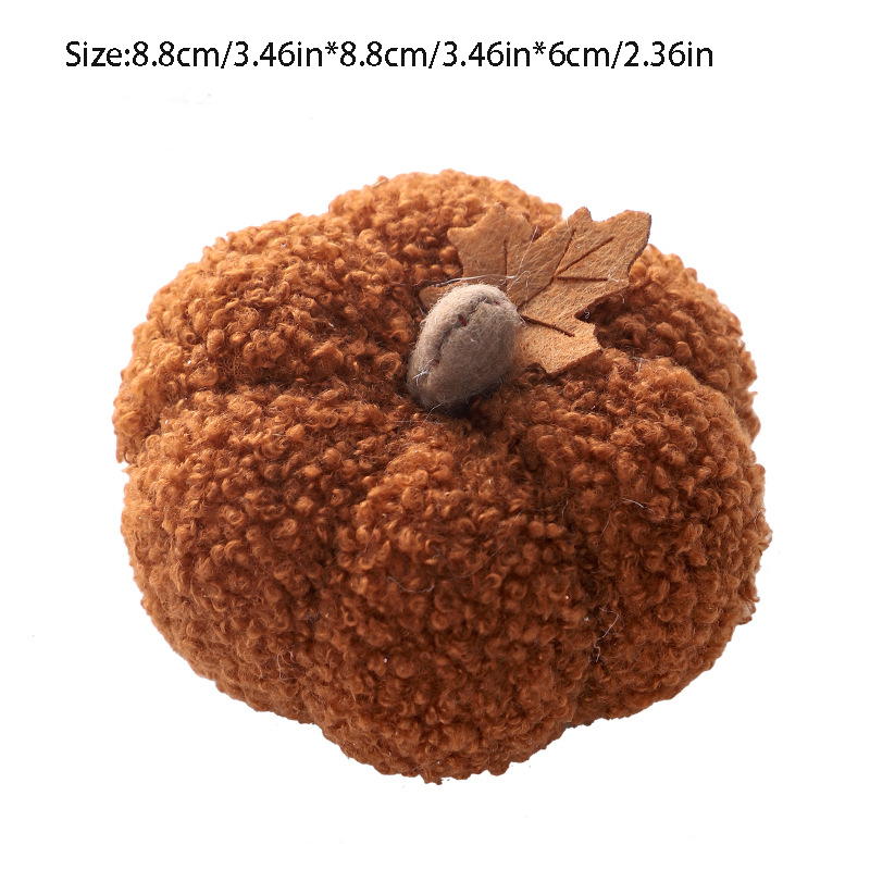 

Velvet Simulation Pumpkin Ornament Thanksgiving Halloween Decoration Ins Style Party Gift Autumn Themed Home Decor коричневий