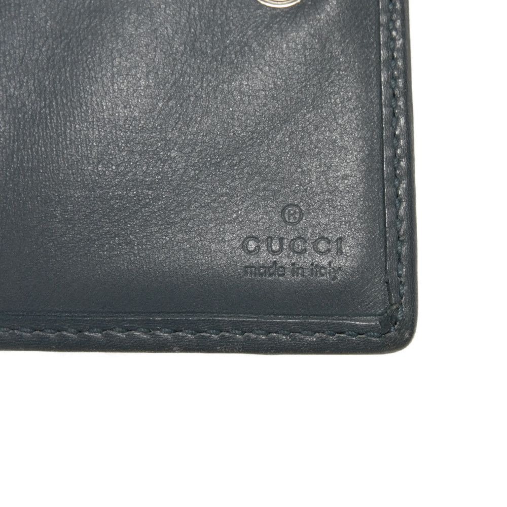 Used GG Supreme Mini Wallet 256442 7942 with Key Ring Chain, Blue Gray, 9539. Double G Beige Unisex from Japan AUTHENTIC