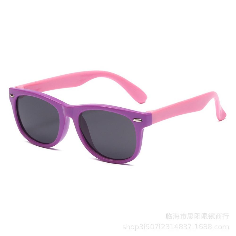 

Anti UV Kids Sun Glasses Lightweight Big Frame Eyewear Fashion Polarizer Sunglasses Children Purple Pink