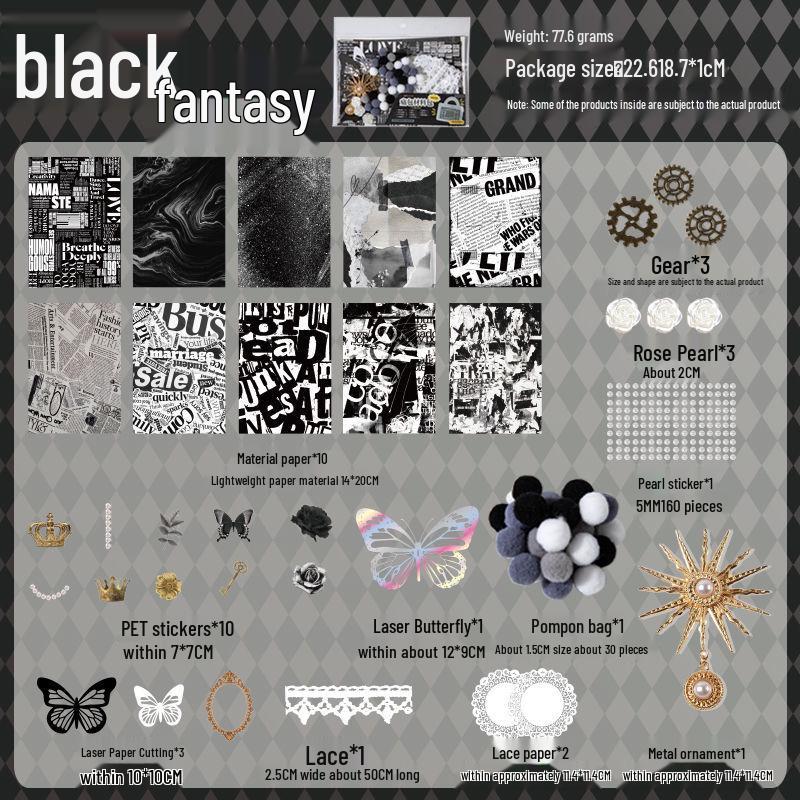 Happy Ribbon Lace Ita Bag: Red Paper Background, Beauty Stickers & Punch Board