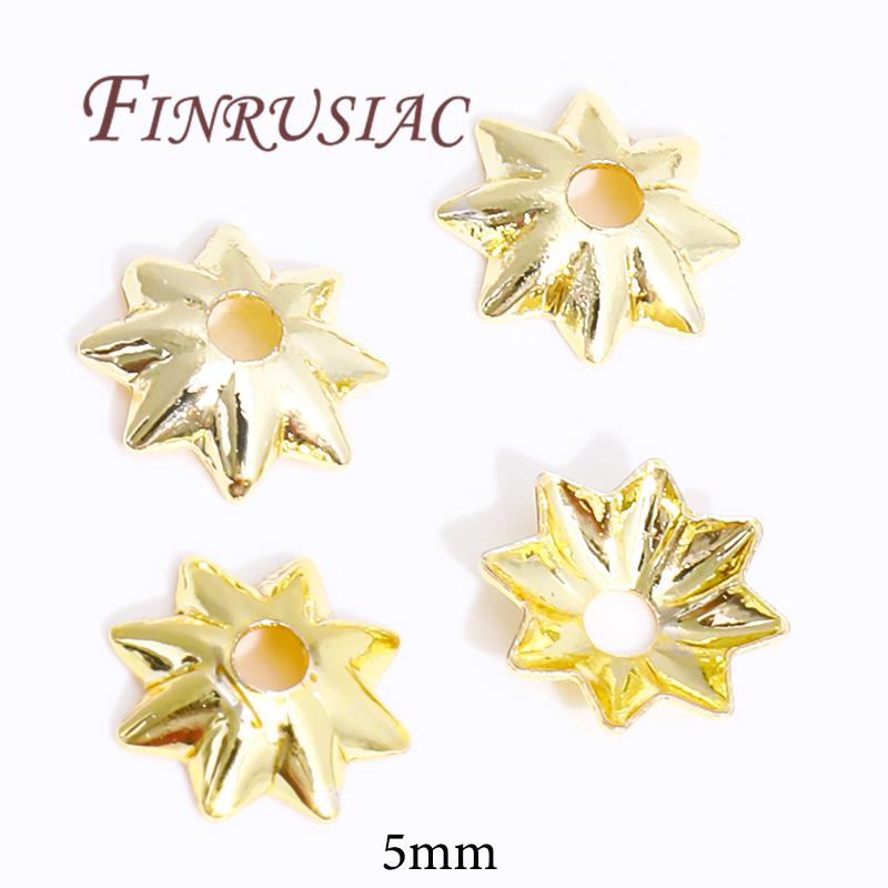 18K/14K Gold Plated Beads Cap For Jewelry Flower Bead Caps Jewelry Making Supplies Spacer Beads DIY Bracelets Accessories