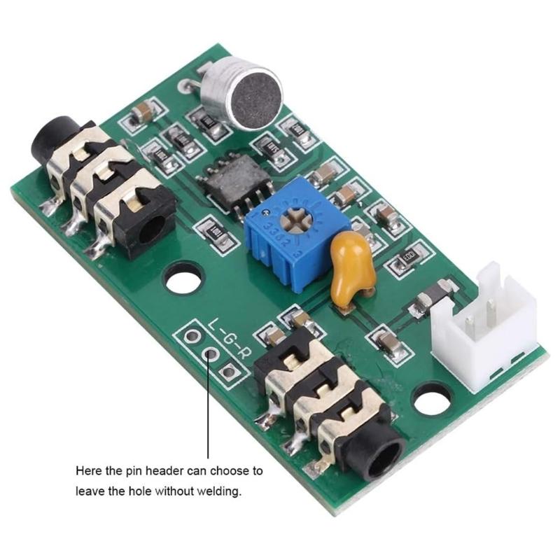 High Sensitivity Audios Amplification Board Microphone Amplifier Module Customizable Gains Adjustment 3.5mm Output 2.6-10V