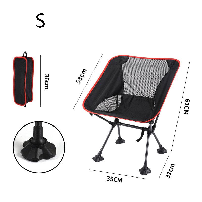 

Кресло-луна с широким основанием, не складывающееся, дышащее, складное сиденье, конструкция против опрокидывания, портативный походный стул, легкий для пляжа, пикника, улицы S красный черный