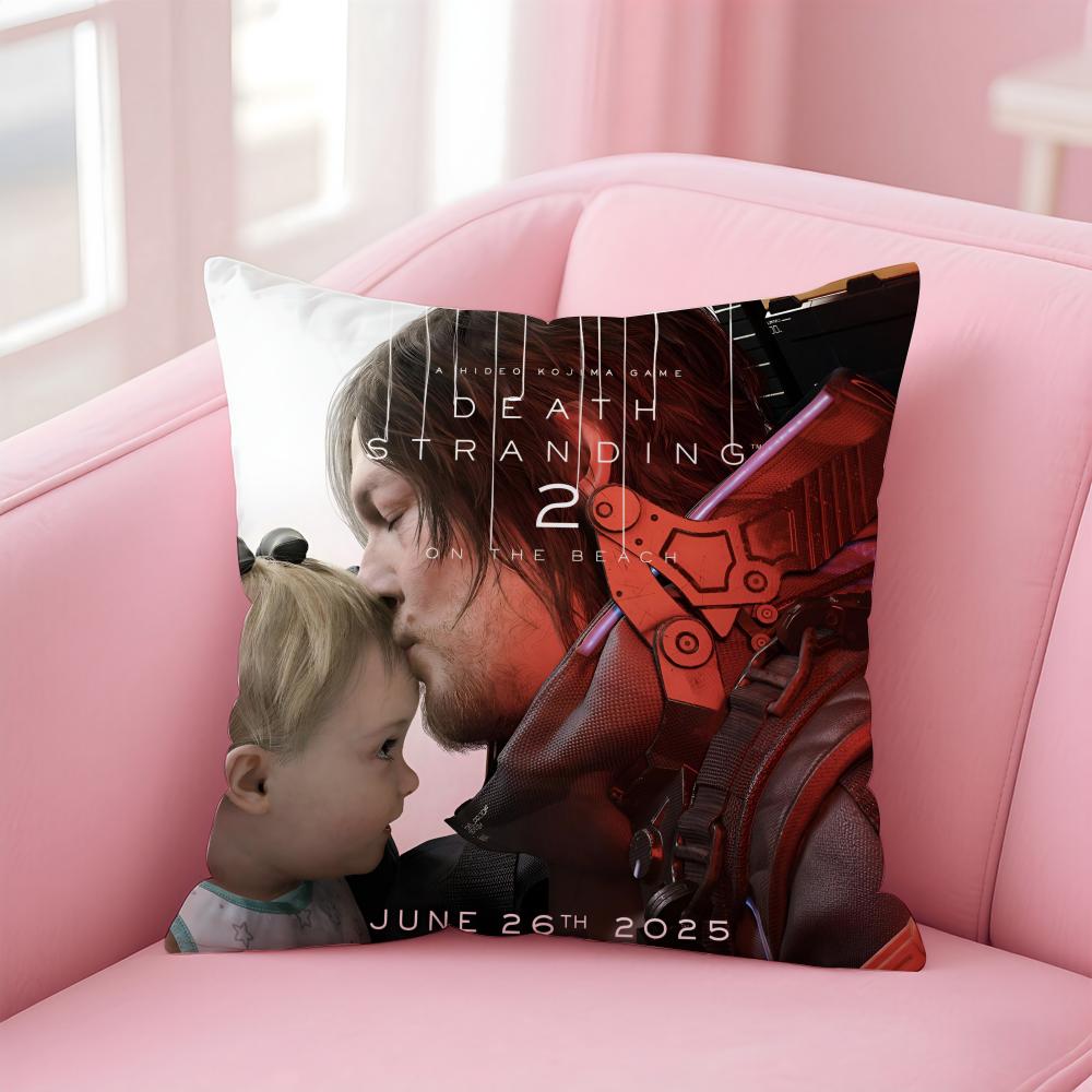Hot Game DDeath Stranding Cushion Cover Pillowcase Short Plush Invisible Zipper Room Sofa Cushion Cover