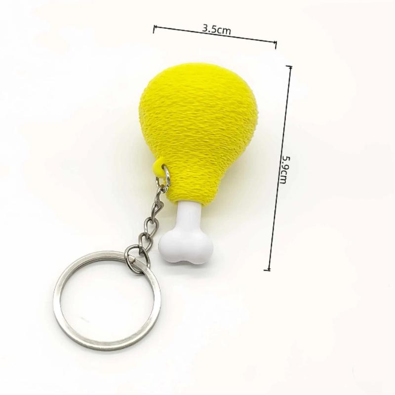 Anti-Stress Ice Cream Cone Keychain 1Pcs Soft Calming Finger Button Fidget Toy for Office Workers Anxiety Relief