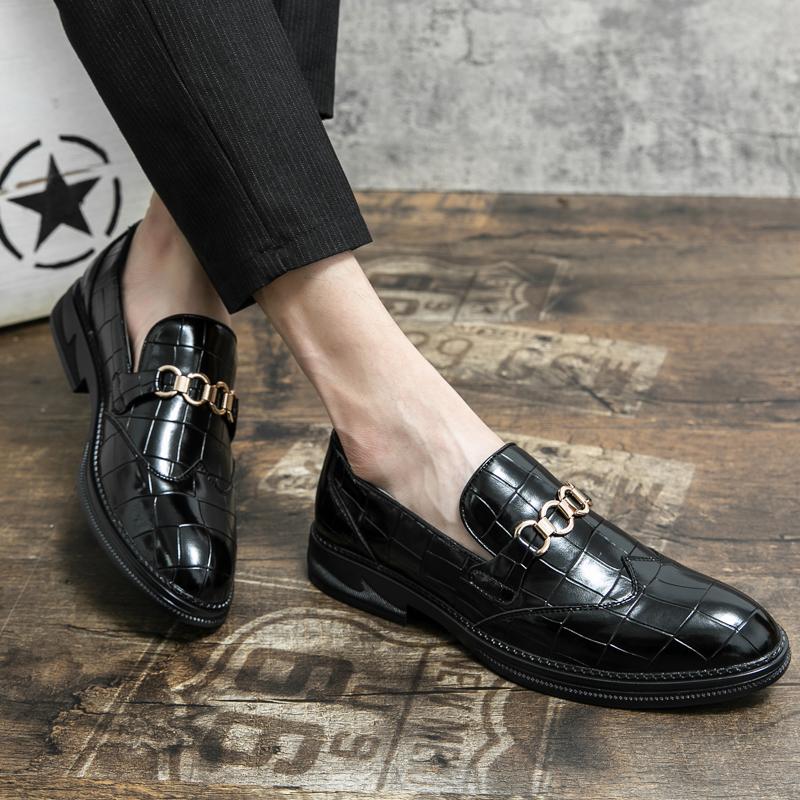 2024 Nové Kvalitní Kožené Pánské Ležérní Boty Značkové Obchodní Kožené Boty Vzor Krokodýlí Kůže Mokasíny Plochá Měkká Podrážka Boty na Řízení