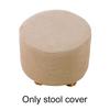 1Pc Round Seat Cover Elastic Protector Soft Pouffe Stool Removable Flannel Stool Cover Footstool