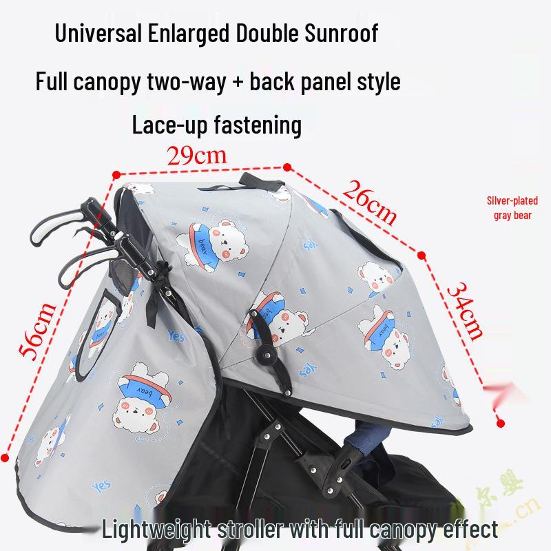 Universal Baby Stroller Sunshade Canopy with Pockets