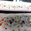 Sexy Sparkly Fishnets Stockings Colorful Jeweled High Waist Fishnet Tights for Women Rhinestones Party Pantyhose