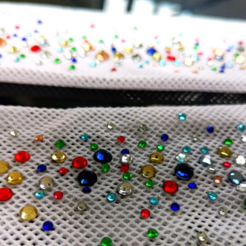 Sexy Sparkly Fishnets Stockings Colorful Jeweled High Waist Fishnet Tights for Women Rhinestones Party Pantyhose