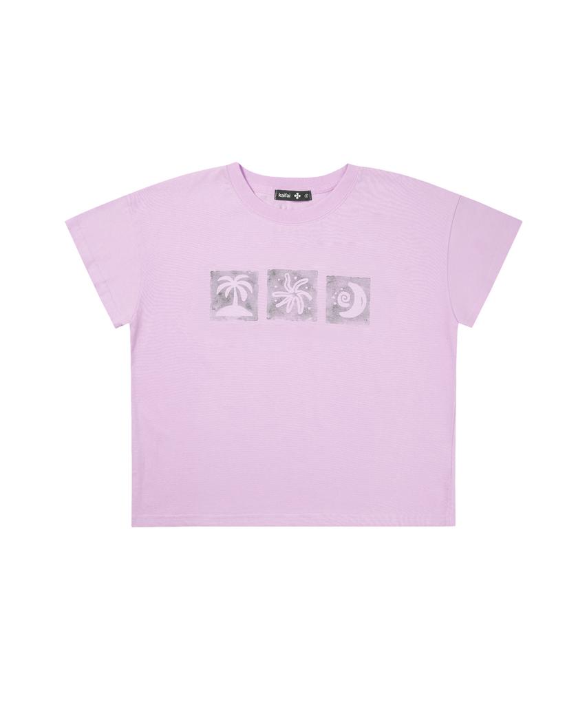 KAIFAI Summer Rhythm Short Sleeve T-Shirt (Baby Purple) K26Qb239