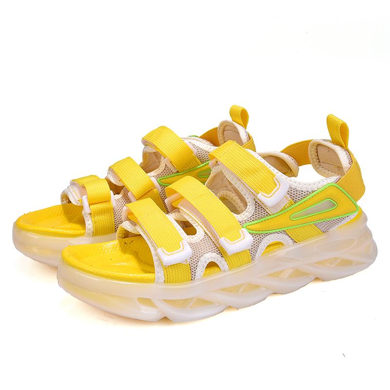 2024 Fashion Yellow Sandals For Men Summer Non-slip Men's Sports Sandals Hook Loop Platform Beach Slippers Men sandalias hombre