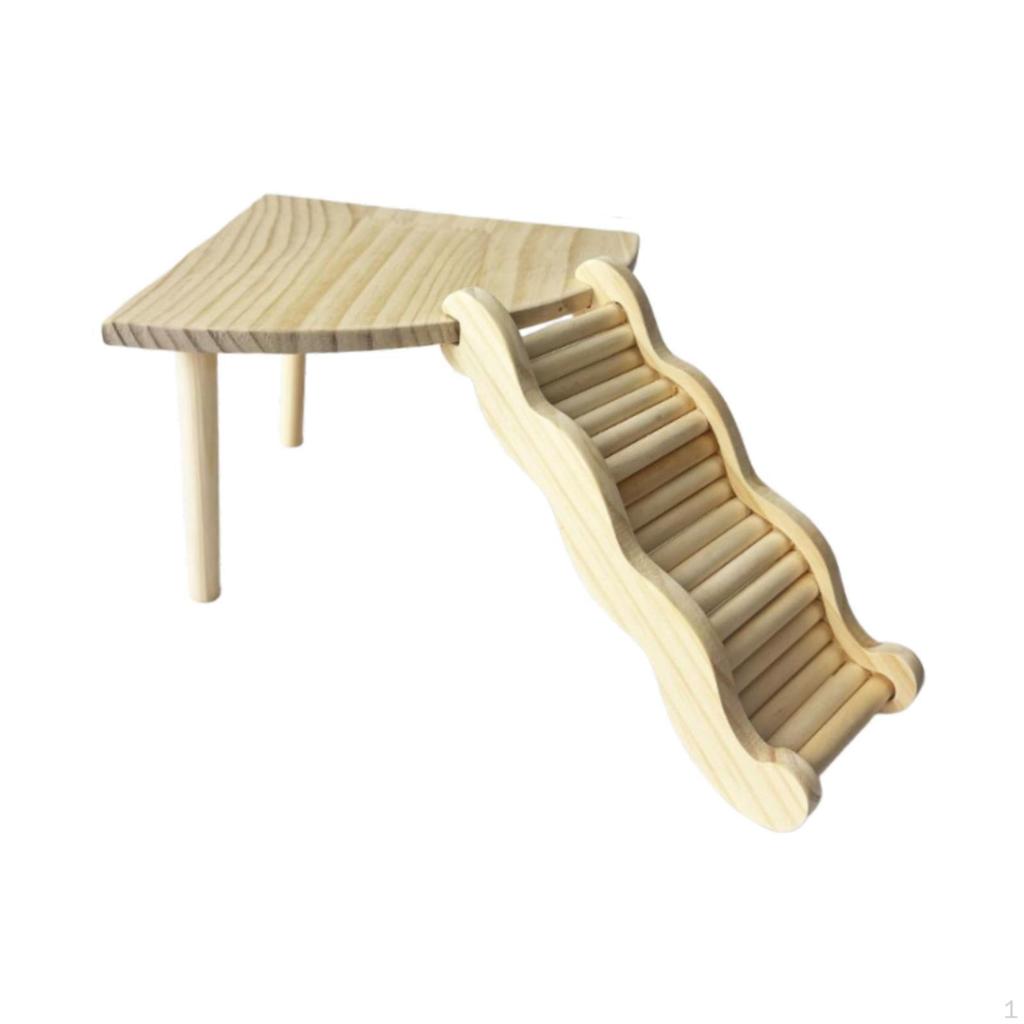 Hamster Play Wooden with Ladder Animal Climbing Stair Activity Playground Habitat Cage Accessories