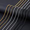 2mm Stainless Steel Box Chain Necklace For  Making Gold Sliver Black Color Steel Choker