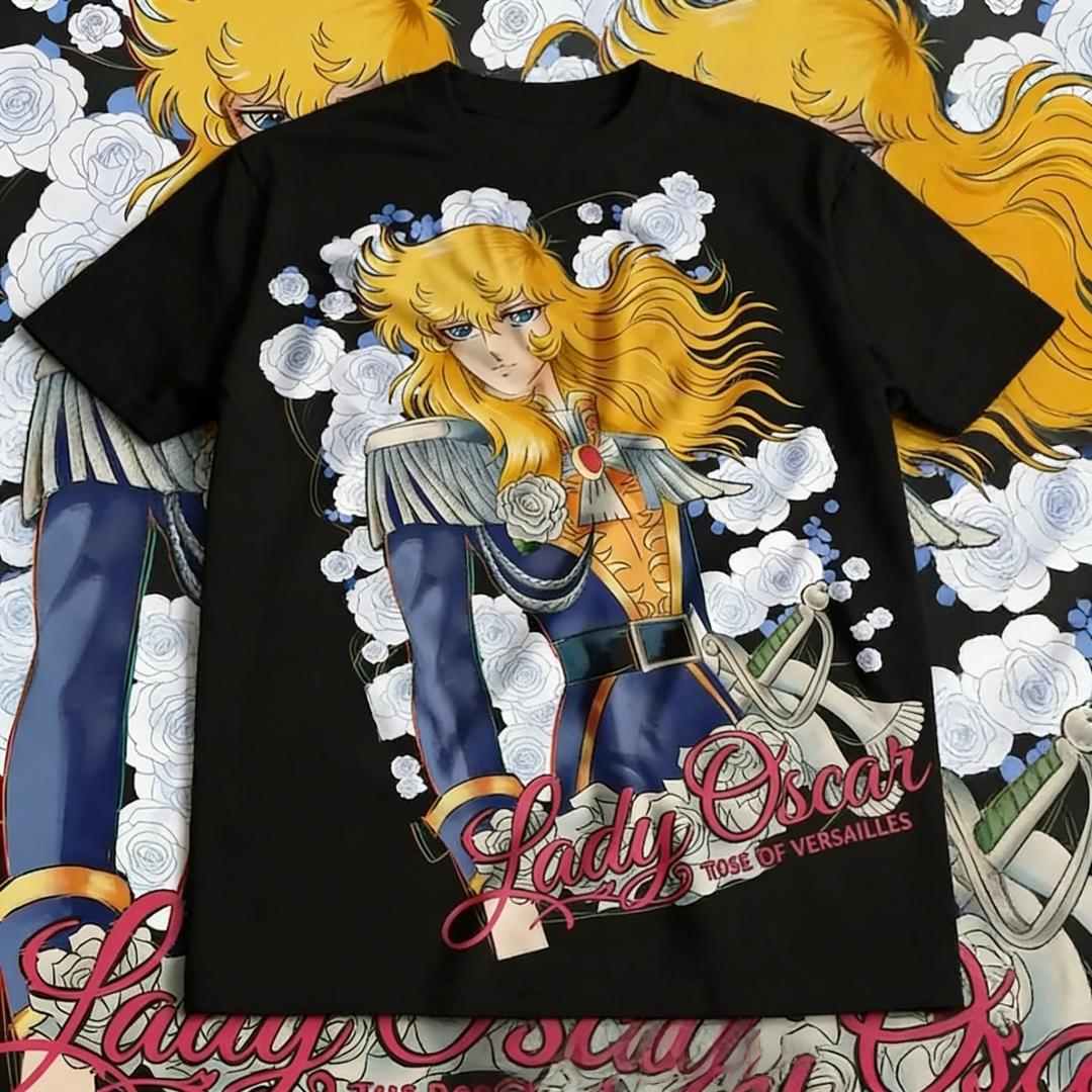 

New Years Hot Selling Versailles Rose Womens Oscar Retro Anime Tshirt Comic Shirt Suitable for Both Men and Women 4XL