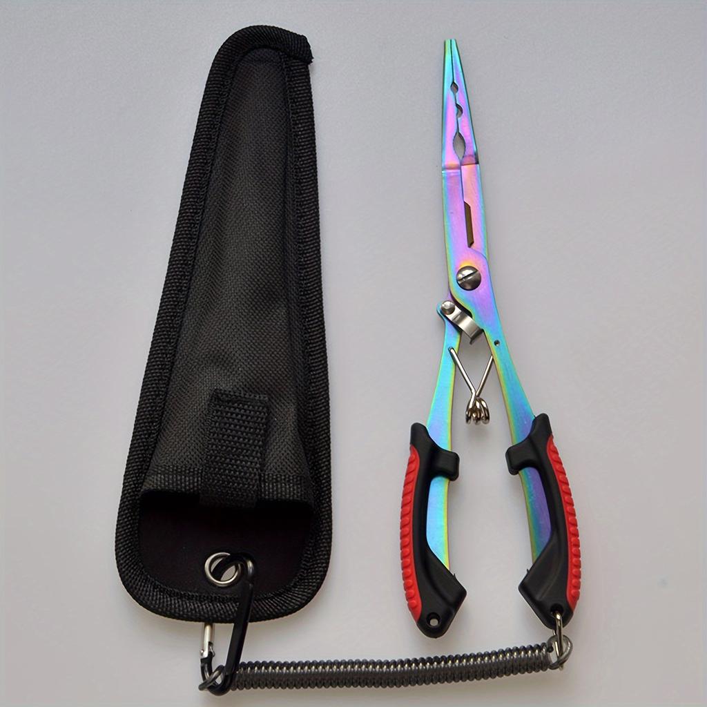 Multifunctional Fishing Pliers Ergonomics Anti-slip Lure Pliers Straight Nose Color Titanium Tied Hooks Angling Equipment