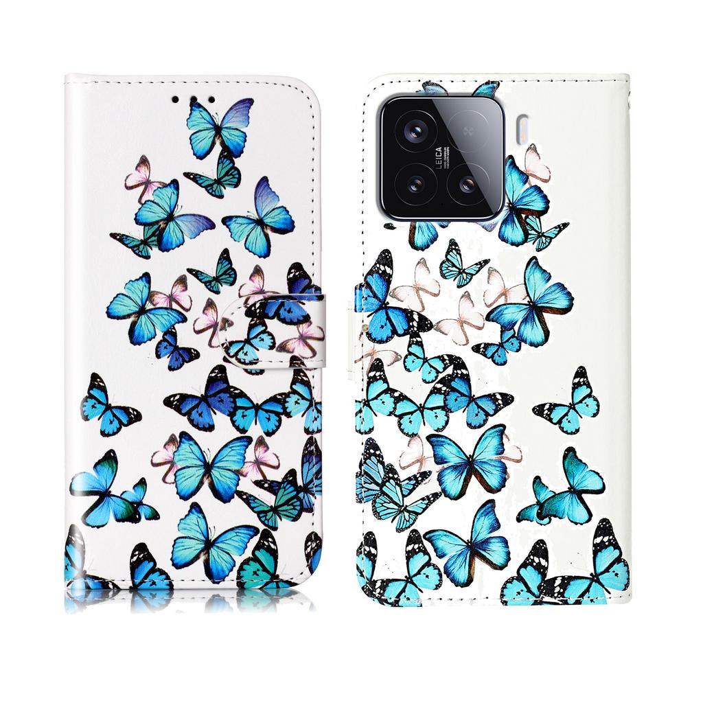 Pro Xiaomi 15T Stojánek Pouzdro Mramorové Malované Folio Vyklápěcí Kožená Peněženka Kryt na Telefon