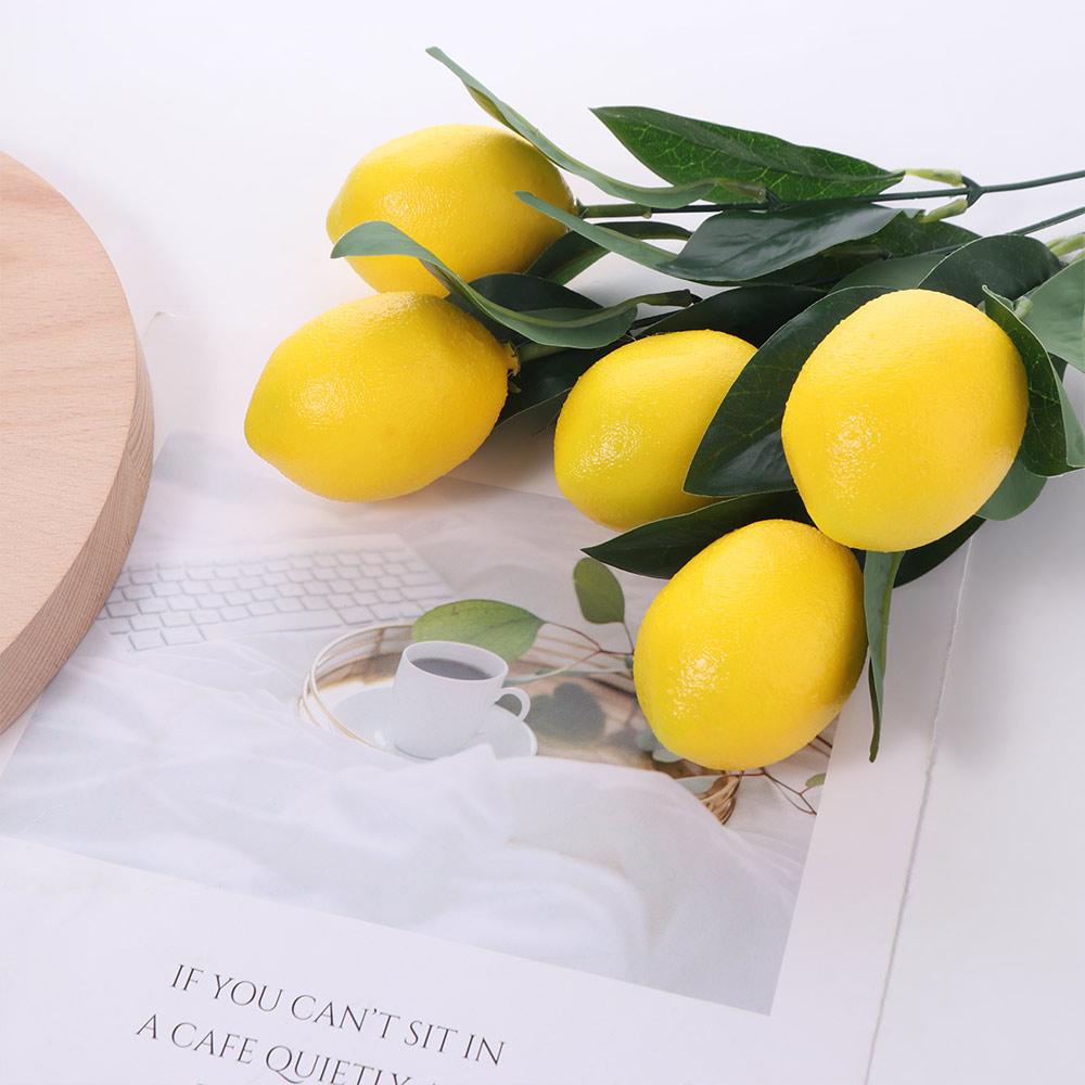 Handmade Simulation Lemon Fruit DIY Fake Plants Artificial Lemon Branches Home Decoration