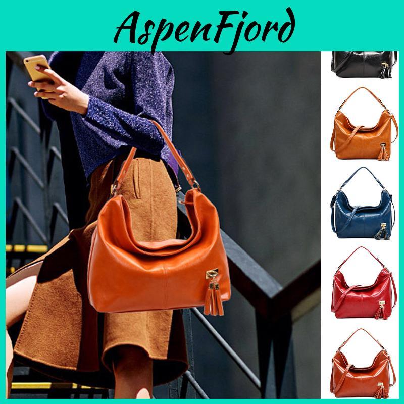 Classic Women Pu Bucket Bag With Decorative Tassels For Effortless Style
